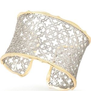 NWT ✨ Kendra Scott Candice Gold Cuff Bracelet in Silver Filigree Mix